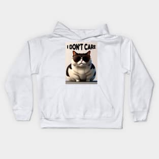 fat cat with glasses Kids Hoodie